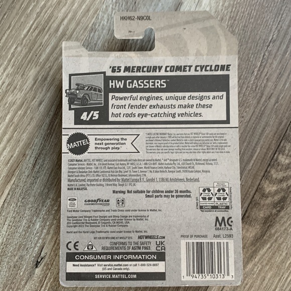 Hot Wheels Car 1965 Mercury Comet Cyclone 60s 1960s Gasser Hotwheels New Diecast - Picture 3 of 7